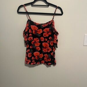 Billabong Black and Red Floral top